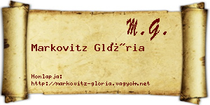 Markovitz Glória névjegykártya